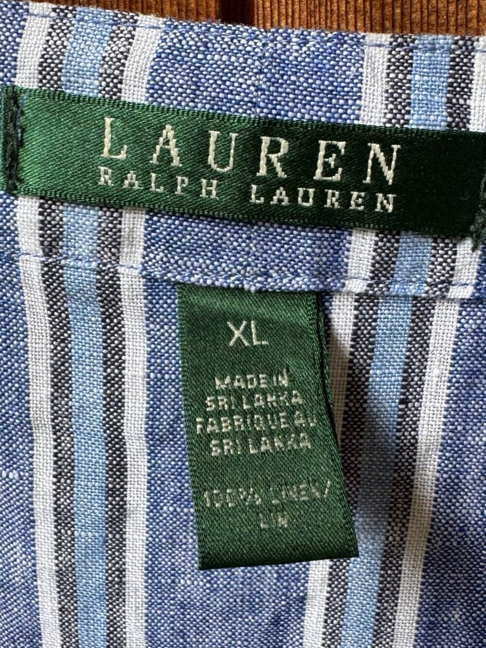 Ralph Lauren Blue & White Striped Linen Long Sleeve Tunic in Women's X-Large - Picture 3 of 9